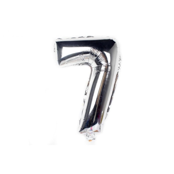Numeroilmapallo / Metallic Balloon 34 cm - hopea Silver 7