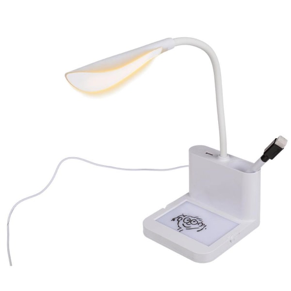 5-i-1 Skrivbordslampa med laddare - Hållare med Lampa Smartphone Vit