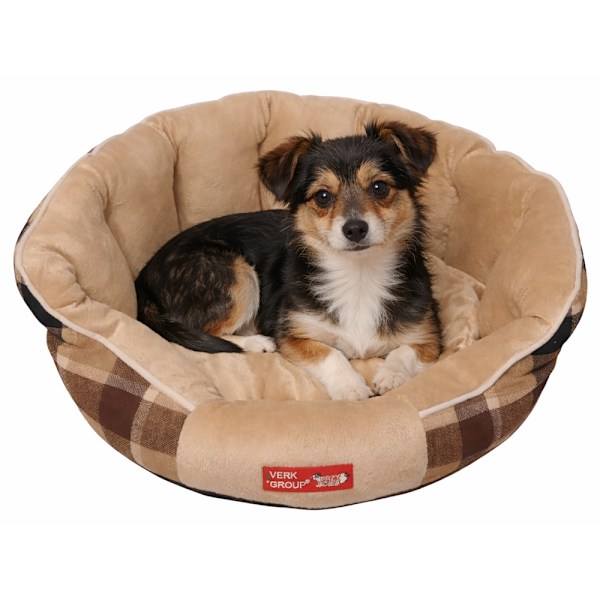 Hundbädd mjuk fluffig small medium Beige