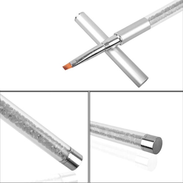 Nagelpensel - Platt pensel för naglar Silver