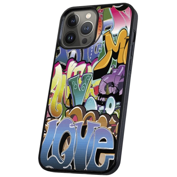 iPhone 13 Pro Max - Deksel/Mobildeksel Graffiti Multicolor