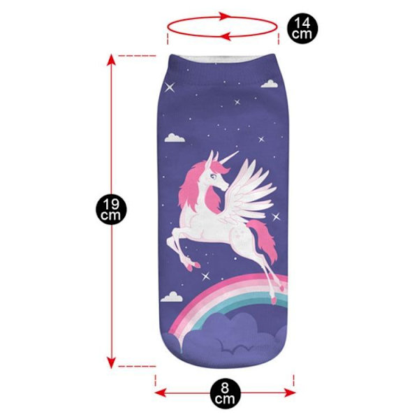 3-Pack Ankelstrumpor / Strumpor - Ponny / Unicorn Multicolor one size
