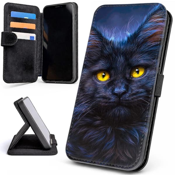 Mobilcover / Etui Cover til iPhone 7 / 8 / SE - Sort Kat