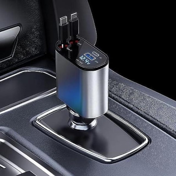 Billader - Oplader til Bilen - iPhone/Samsung - USB-C Black