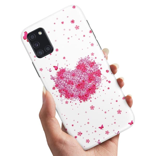 Deksel / Mobildeksel til Samsung Galaxy A31 - Blomsterhjerte