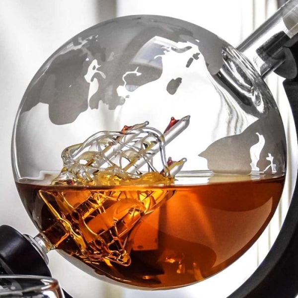 Globus Karaffel Sæt - Whiskeyglas & Whiskeysten - 850 ml Transparent