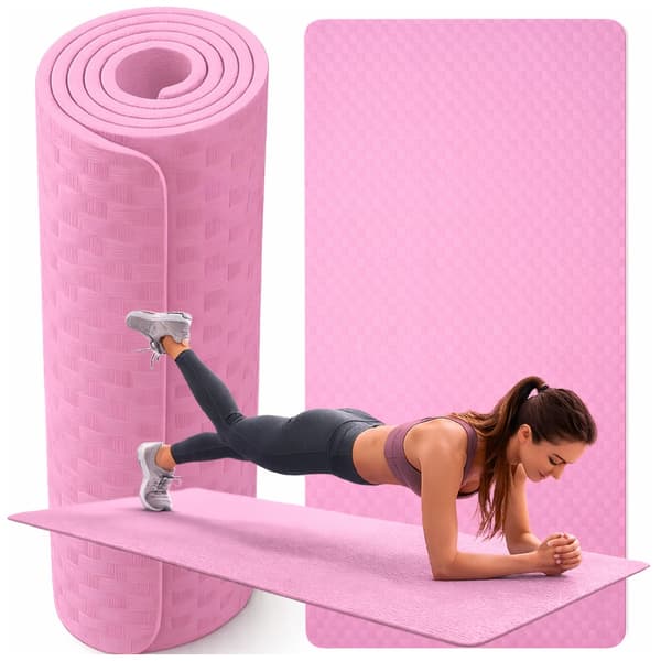 Yogamatta 190 cm tjock Pink