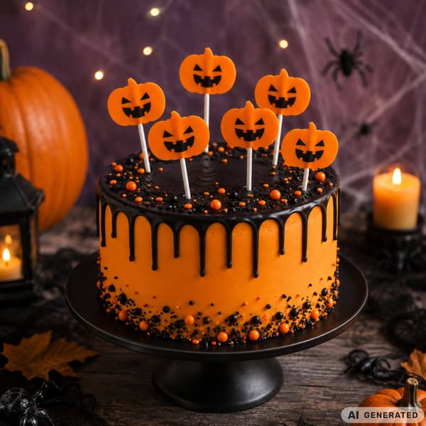 Halloween Dekorpinnar för Cupcakes och Tårtor — 5-pack