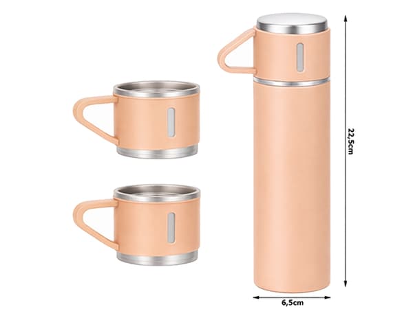 Termos 400 ml rostfri med koppar Rosa