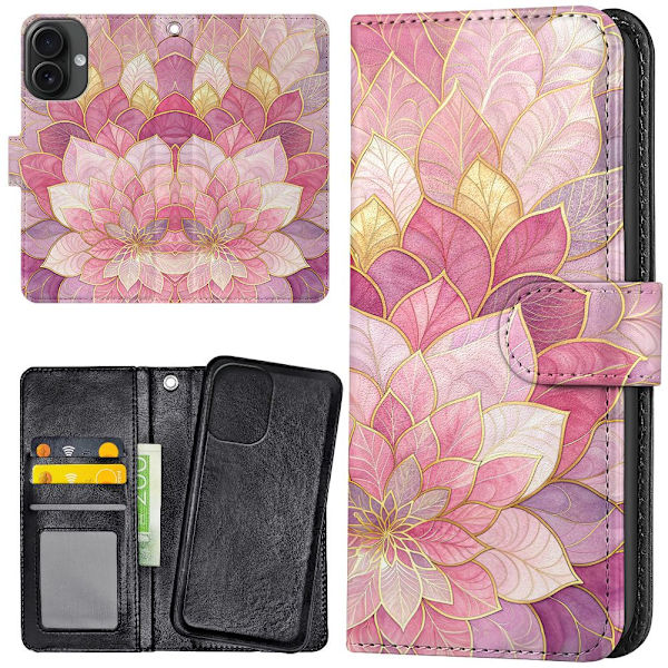 iPhone 16 Plus - Plånboksfodral/Skal Flower