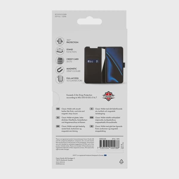 X2O Classic Wallet Plånboksfodral Samsung Galaxy S26 Svart