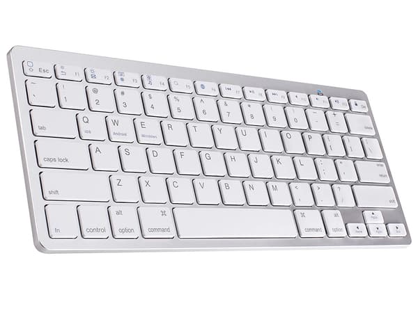 Trådlöst bluetooth-tangentbord för pc ipad mac liten slimmad lågprofil White