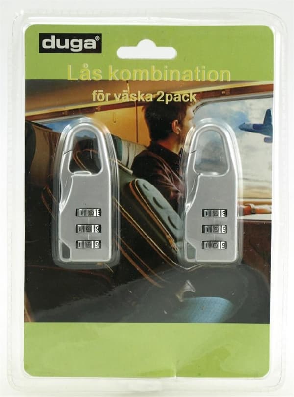 2-Pak - Mini Kodelås - Lås til kufferten Grey