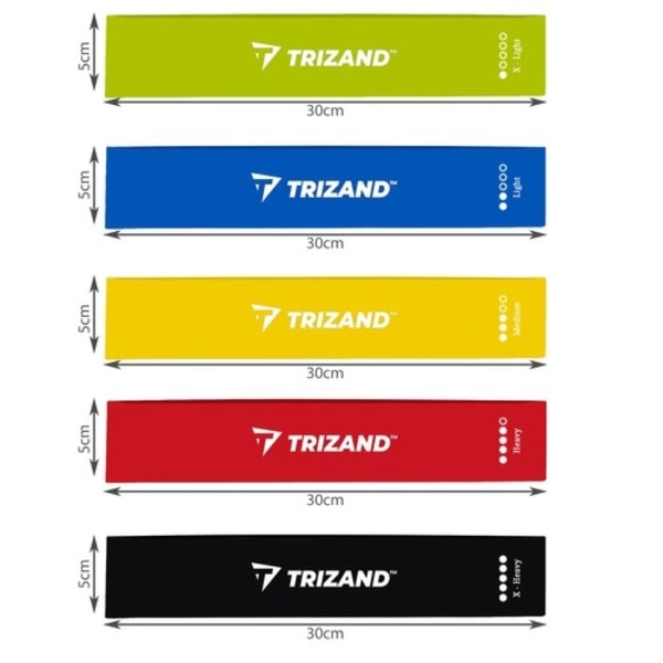 5-Pack - Träningsband / Gummiband - Motståndsband - Träning Band Multicolor