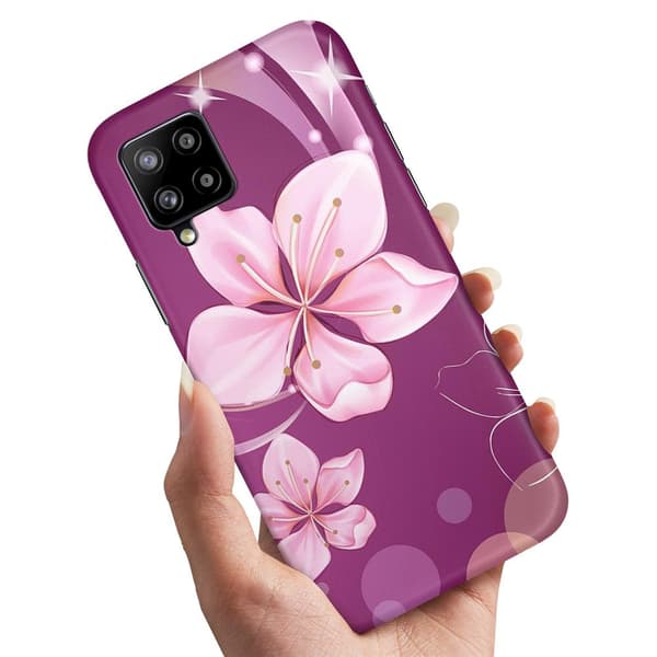 Skal / Mobilskal till Samsung Galaxy A42 5G - Vit Blomma