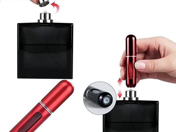 Reseförångare med parfymförångare, flaska, 5 ml parfymdispenser Red