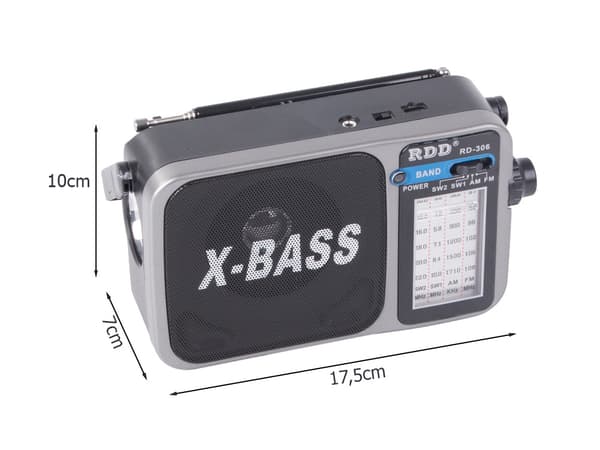 Radio portabel batteridriven FM AM Grey