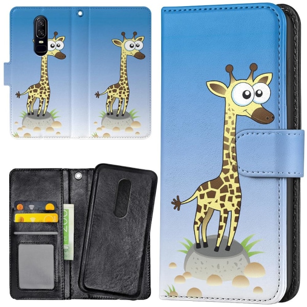 OnePlus 7 - Lommebok Deksel Tegnet Giraff