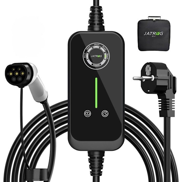 JATRHG EV-laddare 12M 3,6KW-1,5KW 16A|13A|10A|8A Typ 2 Bärbar elbilsladdningskabel Omkopplingsbar ström EV-laddare