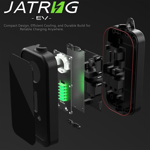 JATRHG EV-laddare 12M 3,6KW-1,5KW 16A|13A|10A|8A Typ 2 Bärbar elbilsladdningskabel Omkopplingsbar ström EV-laddare