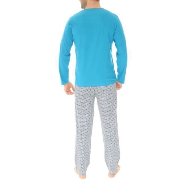 Pitkät puuvillapijamat Christian Cane turquoise - Mies - Aikuiset Turkosblå, svart och vit XL