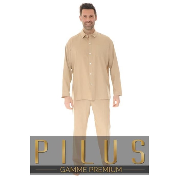 Pyjama Tailleur en Popeline - PILUS - Ruskea - Mies - Viilentävä vaikutus kastanj jag