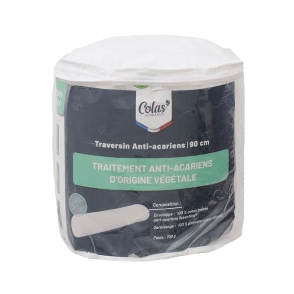 Anti-allergisk puder - 90 cm - Lavet i Frankrig - Hvid Vit
