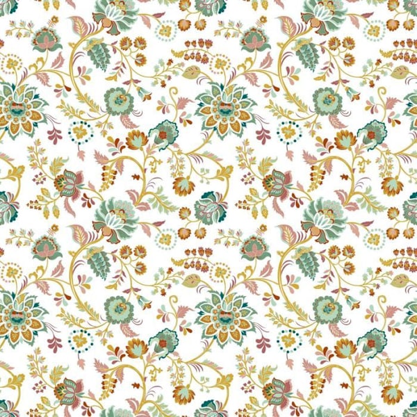 Voksdug på meter - Bredde 140 cm - Blomster i festligt design - Multifarvet Flerfärgad