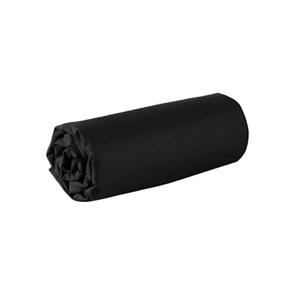 Drap housse - 80 x 200 cm - 100% bomuld - 57 tråde - Frankrig - Sort Svart