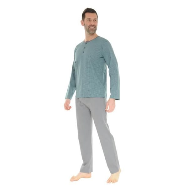 Pyjama Pitkät Miehet Delmont - Christian Cane - Tunisiapaita - Tummanharmaa - 100% Puuvilla Grå M