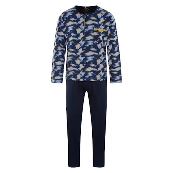 Lång pyjamas i bomull Christian Cane Blå - Vuxen - Unisex Mörkblå, himmelsblå, gul M
