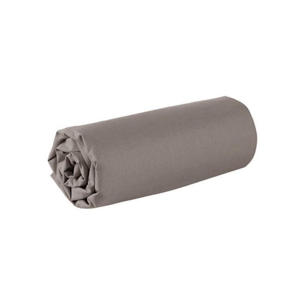 Drap housse - 80 x 200 cm - 100% bomuld - 57 tråde - Frankrig - Taupe Mol