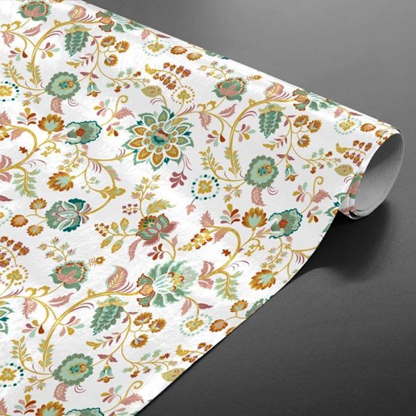 Voksdug på meter - Bredde 140 cm - Blomster i festligt design - Multifarvet Flerfärgad