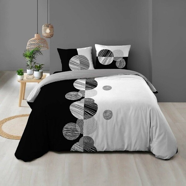 Peittopussin 240 x 220 cm puuvillasta 57 langan + 2 tyynyliinaa Stormi Vit