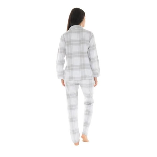 Pyjamalång - CHRISTIAN CANE - Modell CIDALIE - 100% Bomull - Krage med slag - Elastisk midja Vit 44