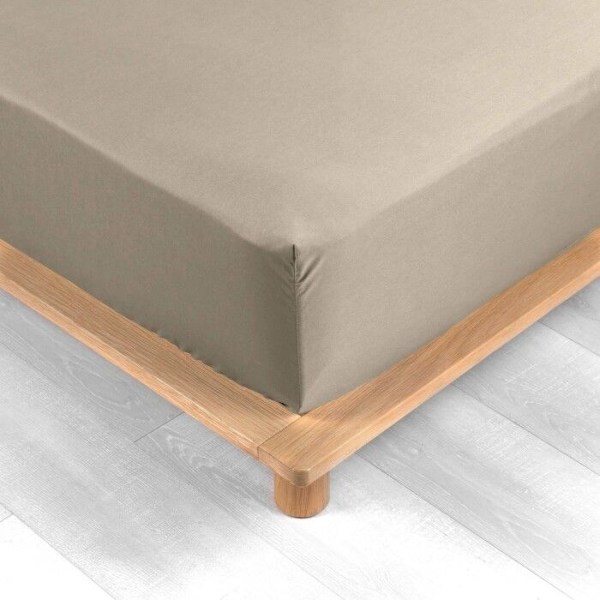 Drap housse - Percale - 180x200 cm - 100% bomull - Bonn 30 cm - Oeko-Tex Beige