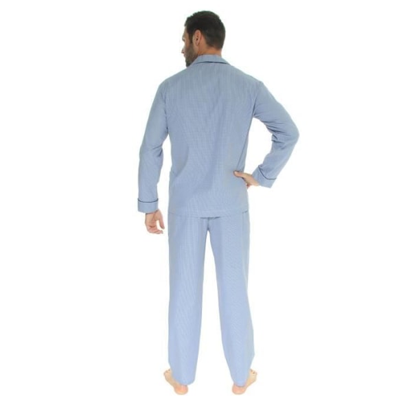 Pyjama Tailleur - Sininen Arvoitus - 5526 - Puuvilla - Vichy - Tyylikäs Blå jag