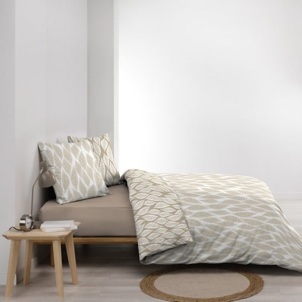 Käännettävä peitto setti + 260 x 240 cm puuvilla 57 langan + 2 tyynyliinaa Mareva Beige