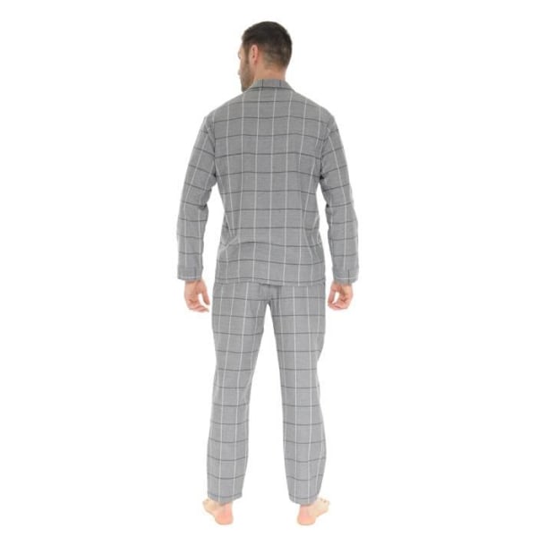 Pyjamasæt Herre - Pilus - BIAGIO - Lys Grå - Elastisk Talje - Klippedkrave Grå jag