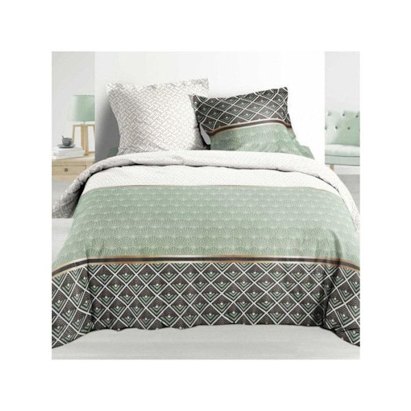 parure 3 kpl 240 x 220 cm percale imp. 78 lankaa koko pinta belor Grön