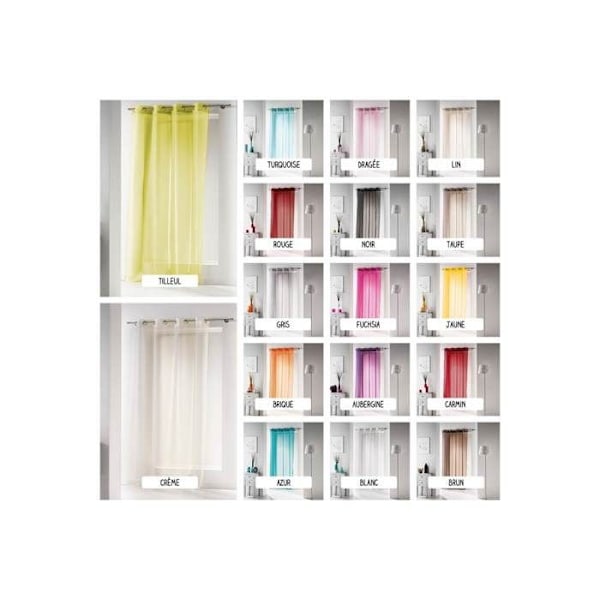 Panel med voile - Øreringe - 140 x 280 cm - Viollet - Forskellige farver - Lime Lind