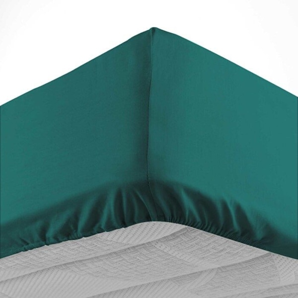 Suojaesheets 160x200 cm - Hattu 30 cm - 100% puuvilla - Smaragdivihreä Smaragd