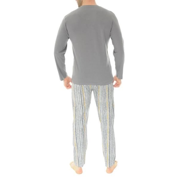 Pyjamas i bomull med stängning Christian Cane grå - Vuxen Grå, vit och senap XL
