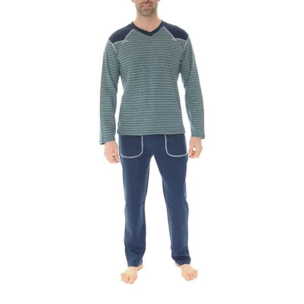 Pyjamas i lang bomuld Christian Cane blå - Voksen - Unisex marinblå XL