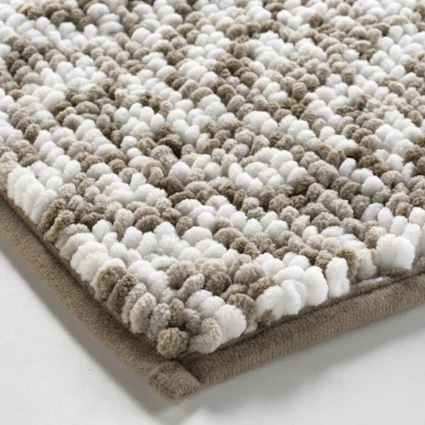 Kylpyhuoneen matto 45x75 cm mikrokuitu kolmivärinen - Ruskea Sable / brun