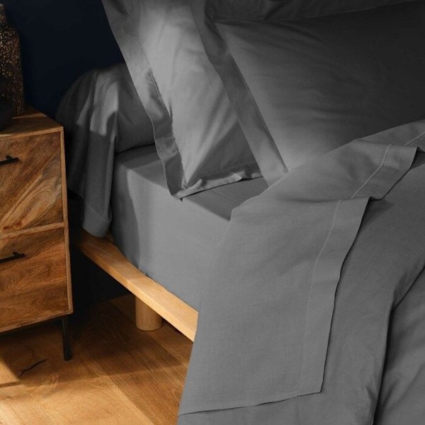 Pudebetræk 85x185 cm - 100% bomuld - Antracit Antracit