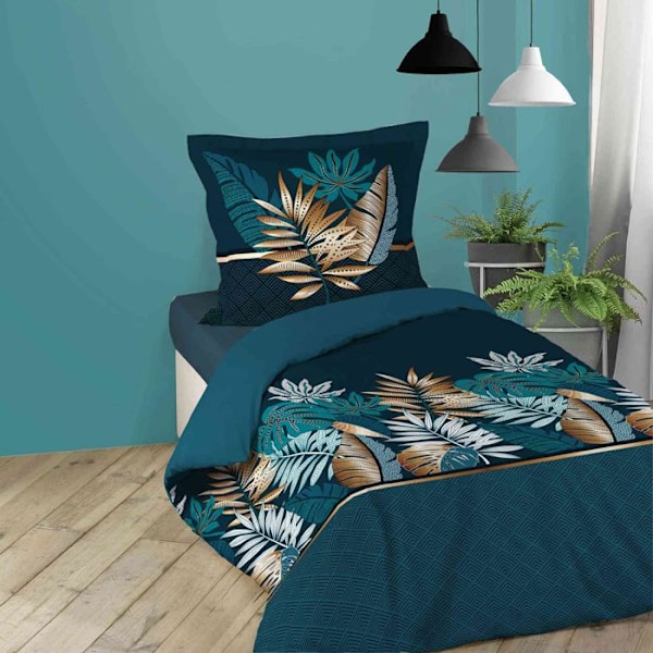 PARURE I SENG 3 STYKKER 260 x 240 CM TRYKT 42 TRÅDE ALLOVER ALIANOR KASTANJ