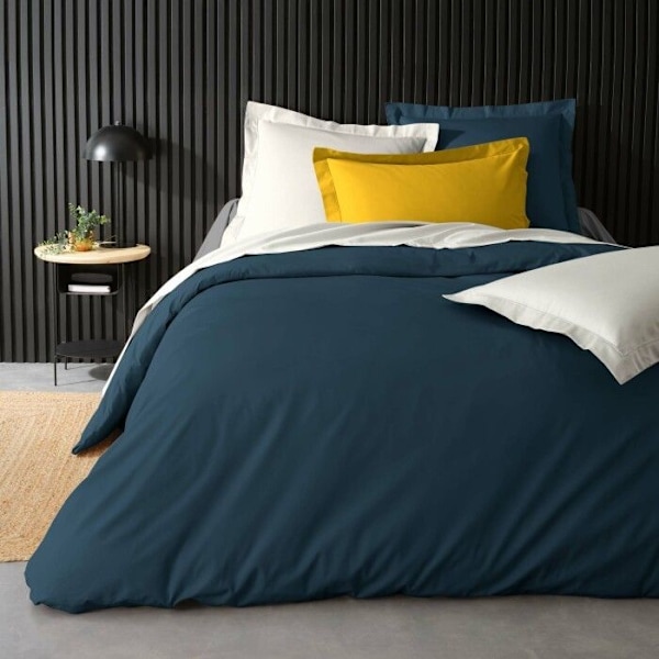 Parvekepeitto 2 henkilöä 240 x 220 cm puuvillapercale 78 lankaa Sininen yö Midnattsblå