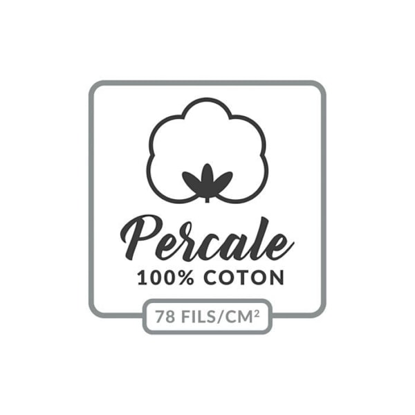 Drap housse - 180 x 200 cm - Percale - 78 tråde - Uni - Lys grå Ljusgrått