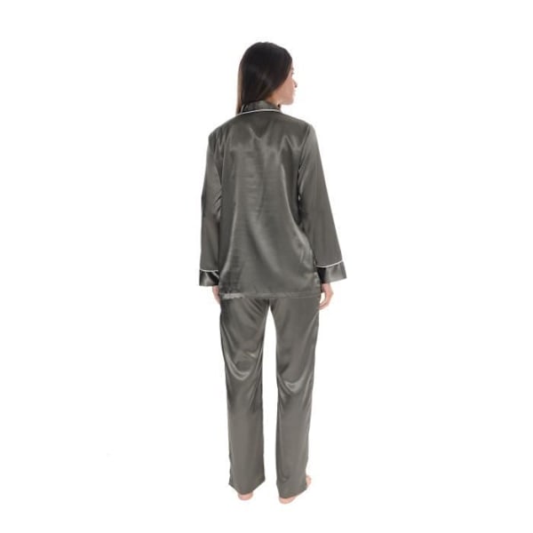 Pyjamas - Jayne - 3351 - Satin Grøn Oliven - Knapbluse - Elegant og Chic Grön 50